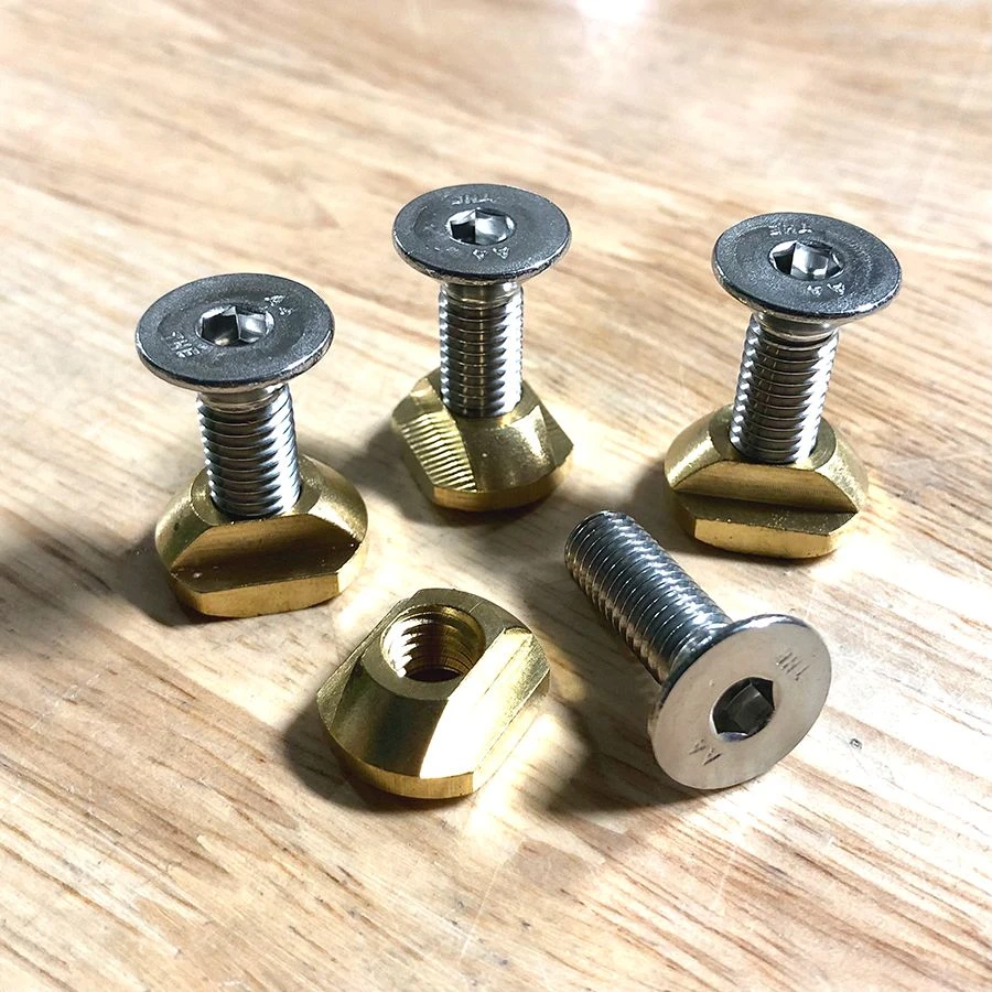 M8 Hydrofoil Brass Track Nuts(4) And Stainless Steel M8 X 25mm Mounting Screws(4) Discounts Apply ! 1 M8 Hydrofoil Brass Track Nuts(4) And Stainless Steel M8 X 25mm Mounting Screws(4) Discounts Apply !